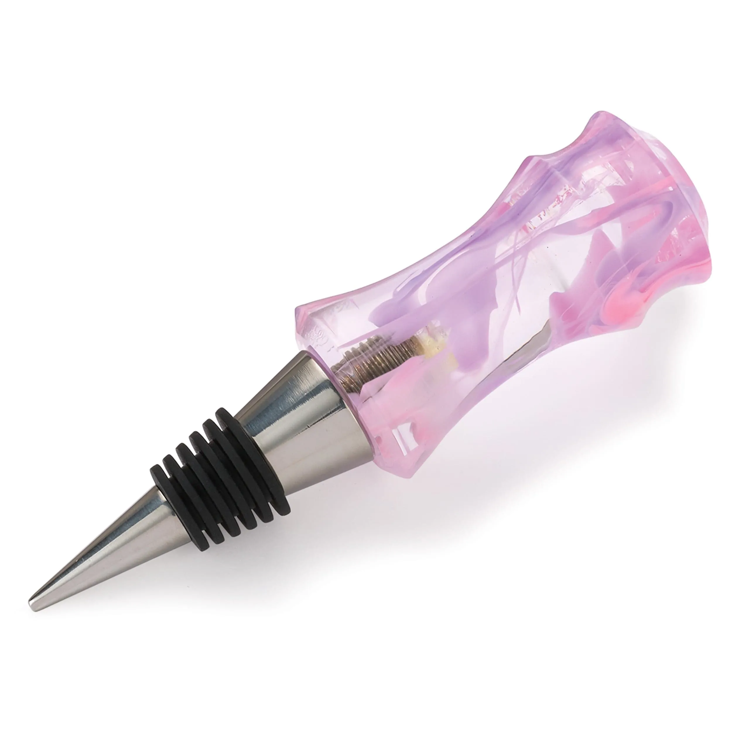 Acrylic Bottle Stopper Blank - 1-1/2" x 1-1/2" x 3"  - Cotton Candy Clouds