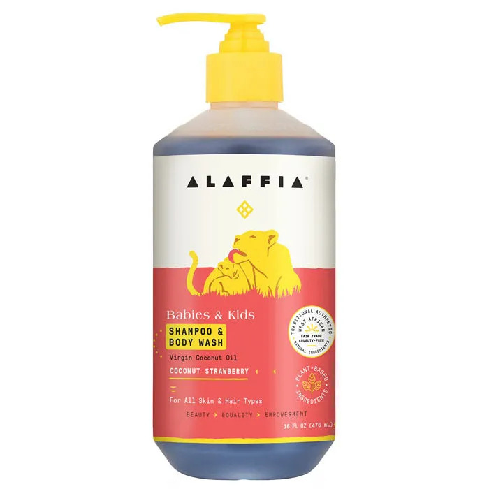 Alaffia - Kids Coconut Shampoo & Body Wash Strawberry, 16 fl oz