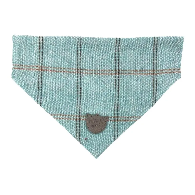 Aqua Checked Dog Bandanas