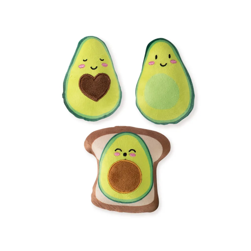 Avocado Toast 3pk Plush Dog Toy