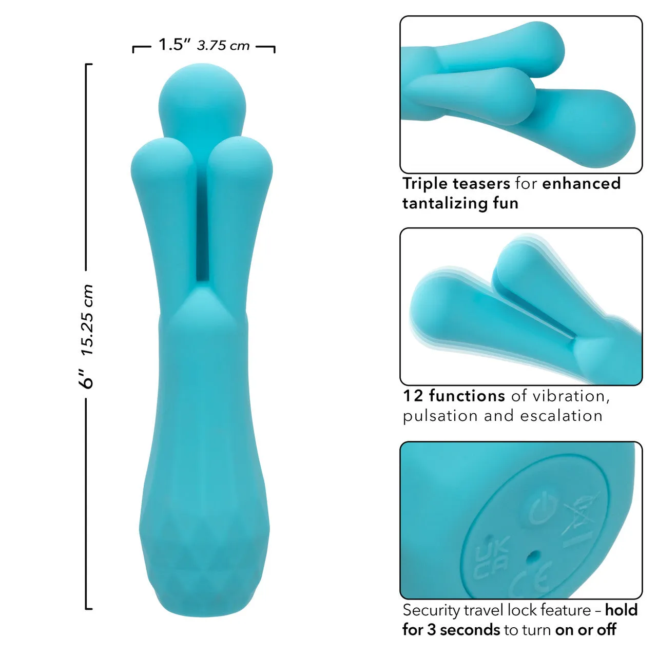 CalExotics Gia Triple Teaser Silicone Rechargeable Vibrator