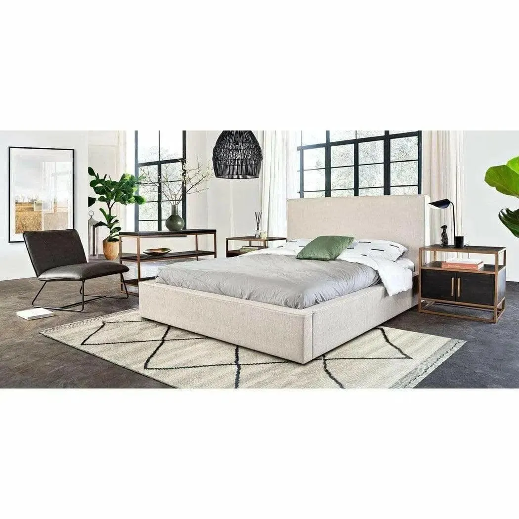 Contemporary Brown Low Profile Bed Frame