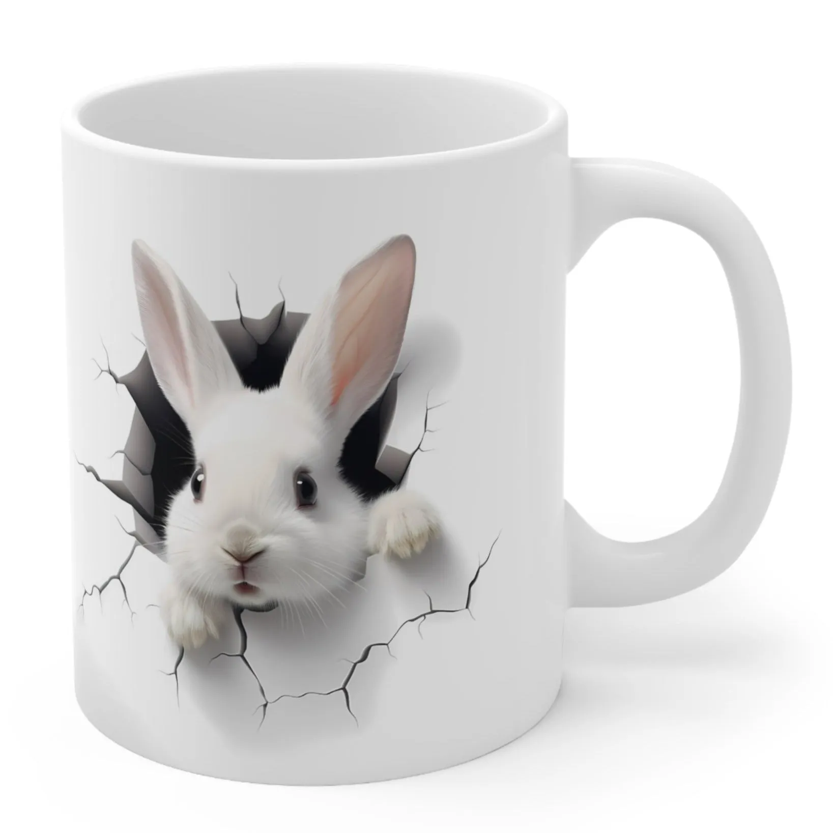 CUTE LITTLE RABBIT 3D MUG - White - MUGSCITY - Free Shipping