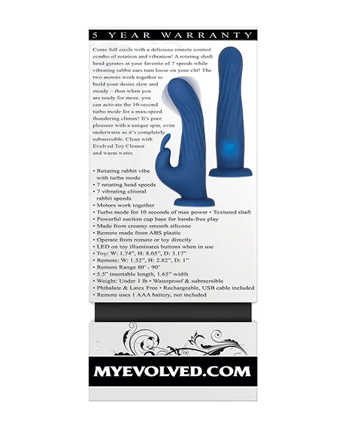 Evolved Remote Rotating Rabbit Adult Vibrator