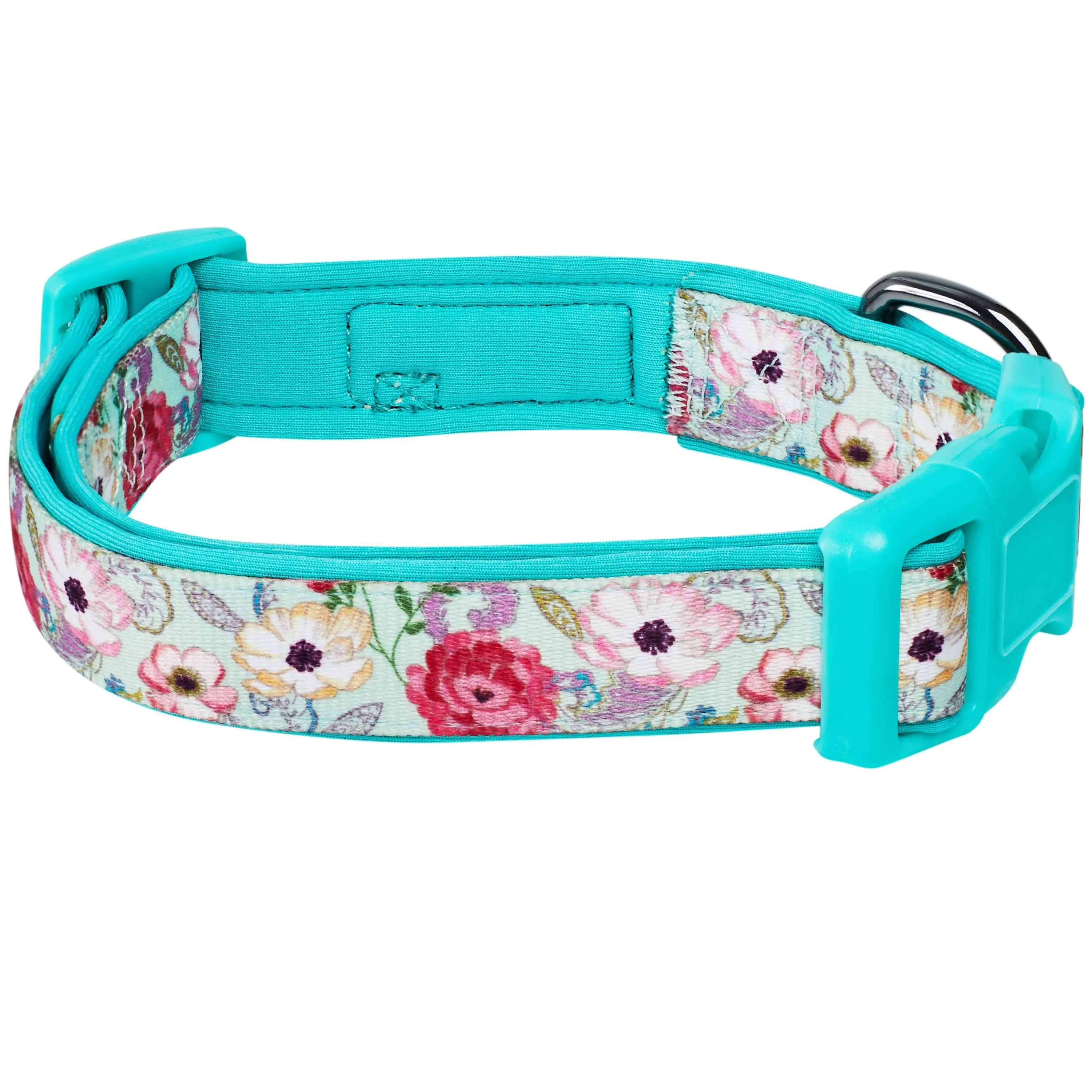 Floral Print Neoprene Padded Dog Collar