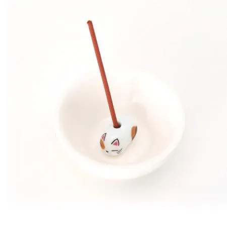 Incense Holder with Small Plate - Cat