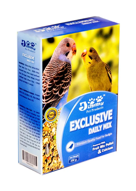 JiMMy Pet Products Budgie Food Exclusive Daily Mix Bird Food for Budgies 450GM