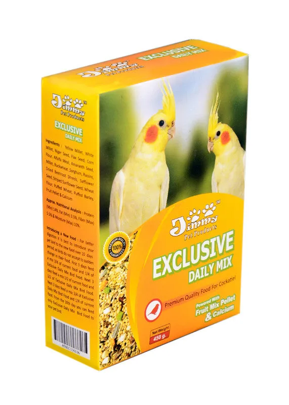 Jimmy Pet Products Mix Fruit Pellets and Calcium Bird Food for Cockatiel 400gm