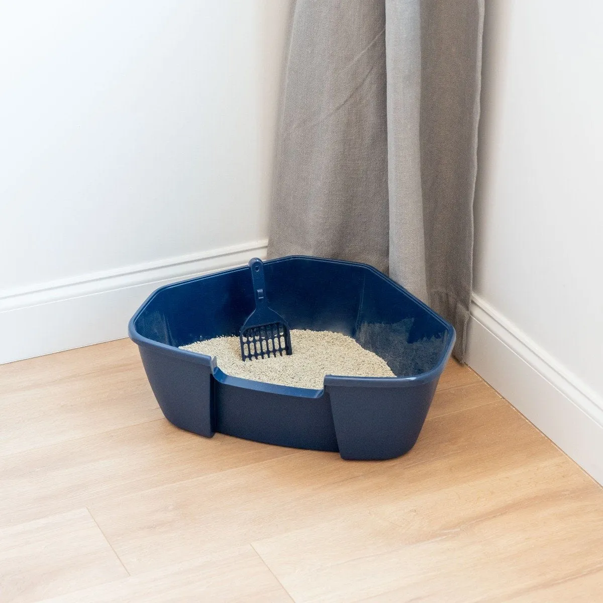 Open-Top Cat Litter Pan - Large Corner