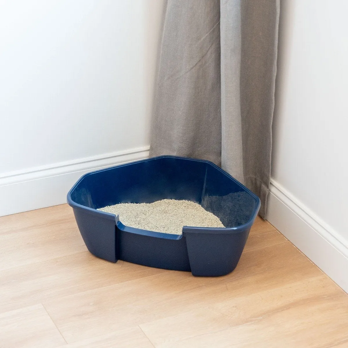 Open-Top Cat Litter Pan - Large Corner