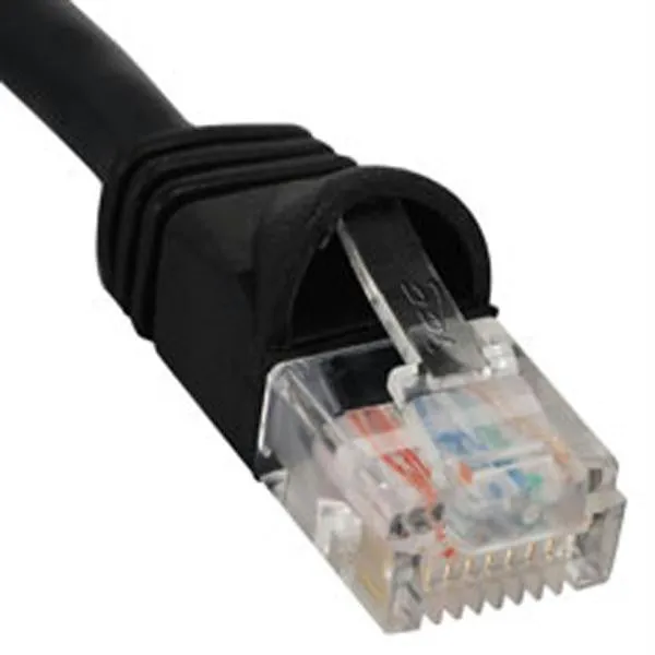 Patch Cord- Cat 5e- Molded Boot- 1' Bk