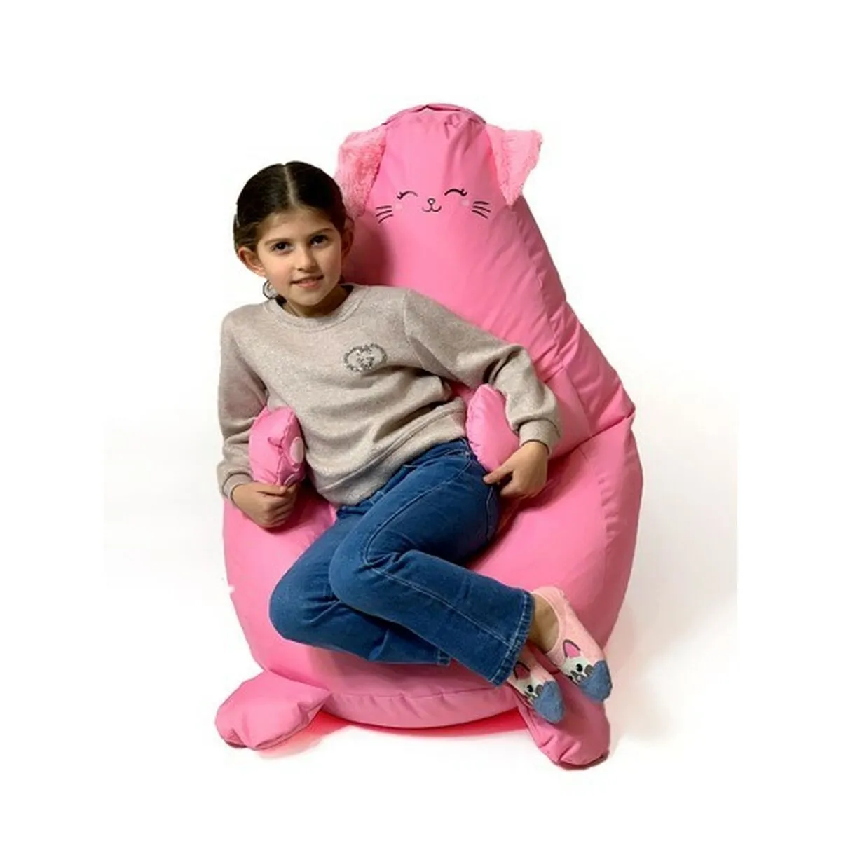 Pouffe GO GIFT Pink Oxford Cat 130 x 90 cm