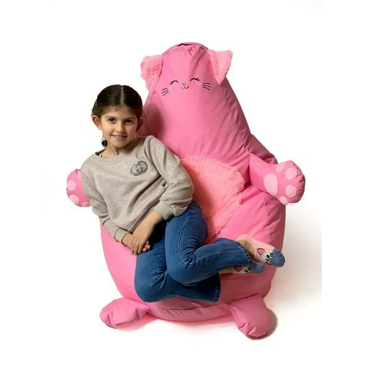 Pouffe GO GIFT Pink Oxford Cat 130 x 90 cm