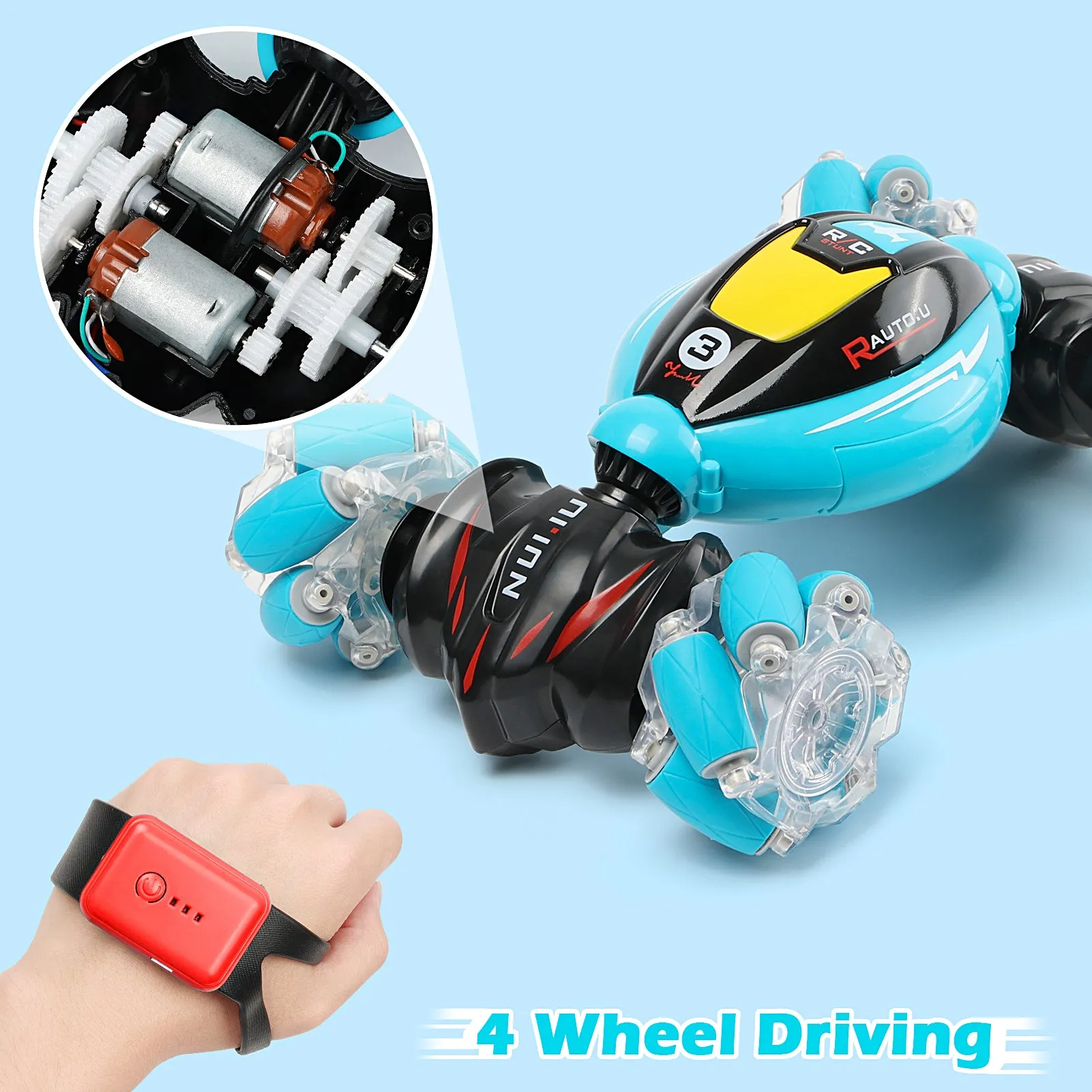 RC Cars Gesture Sensing Stunt Car - Best Gifts for Boys 6-12 Year Old 360° Rotating 4WD Remote Control Car Transform 2.4Ghz Hand Controlled Car Birthday Presents for Kids Age 7 8 9 10 11 yr