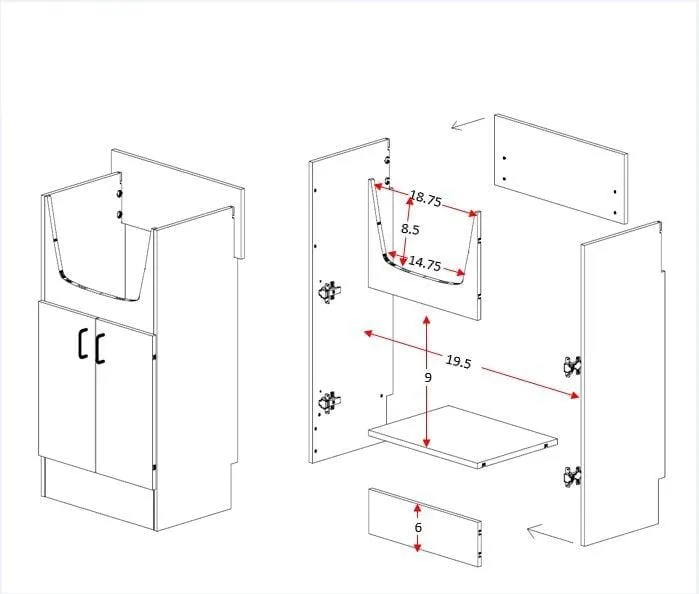 SANDEN Shampoo Cabinet (without Shampoo Bowl)