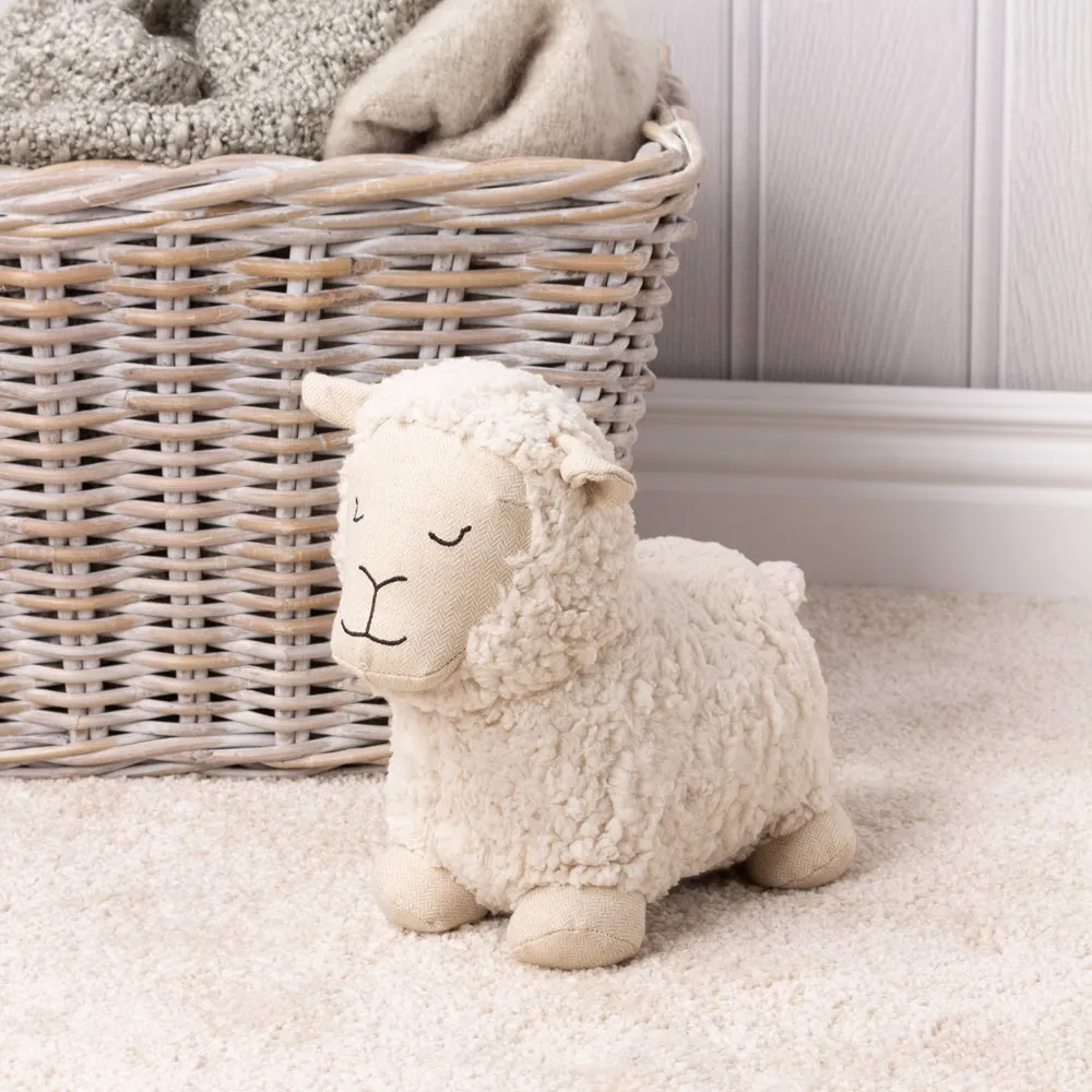 Sheep Shearling Fleece Door Stop White