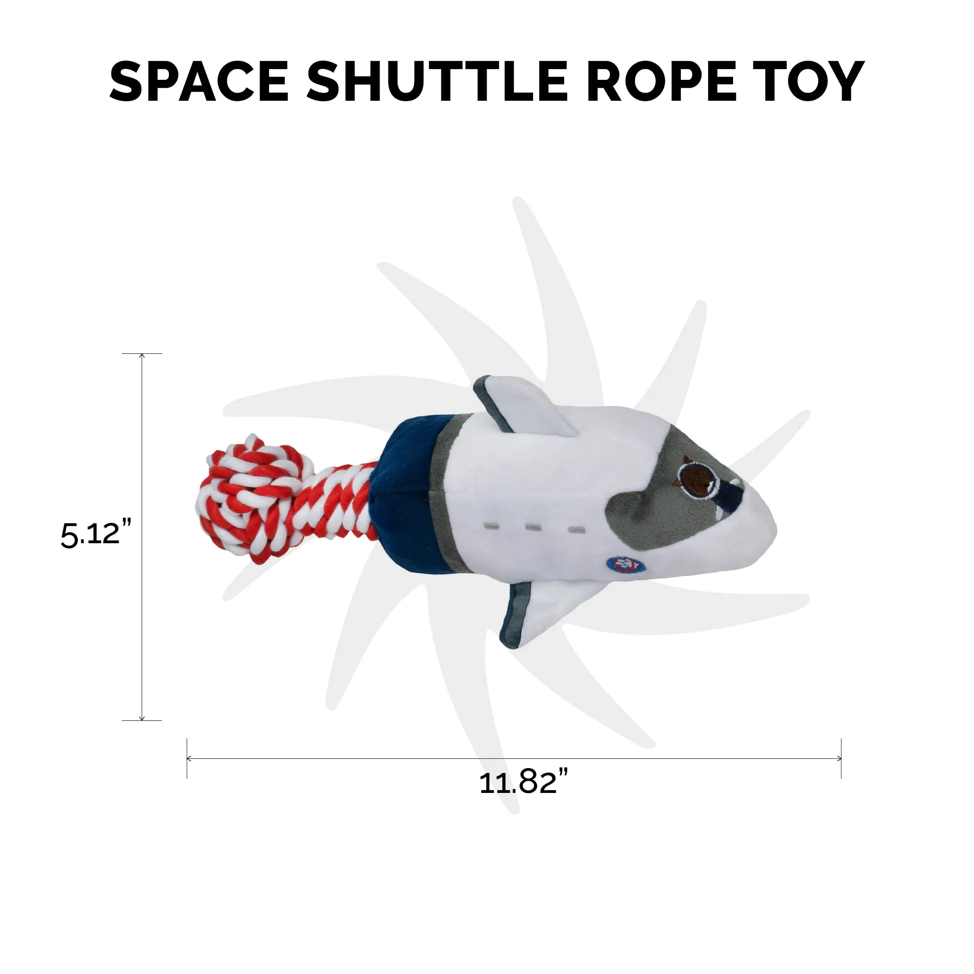 SPACE SHUTTLE Space Explorers Plush and Rope Dog Toy