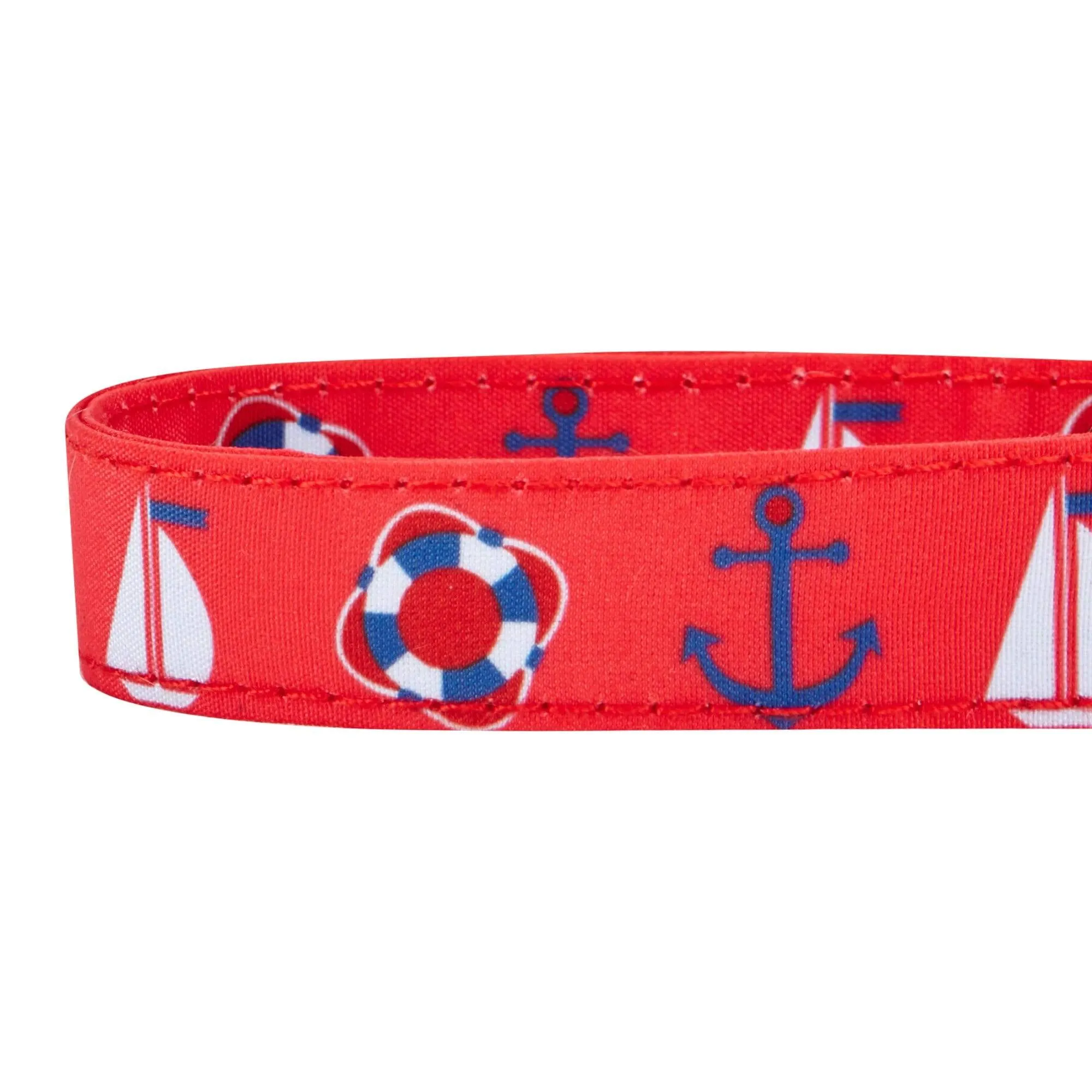 Summer Vacation Beach Dog Collar with Tie, Bon Voyage Sailboat Design