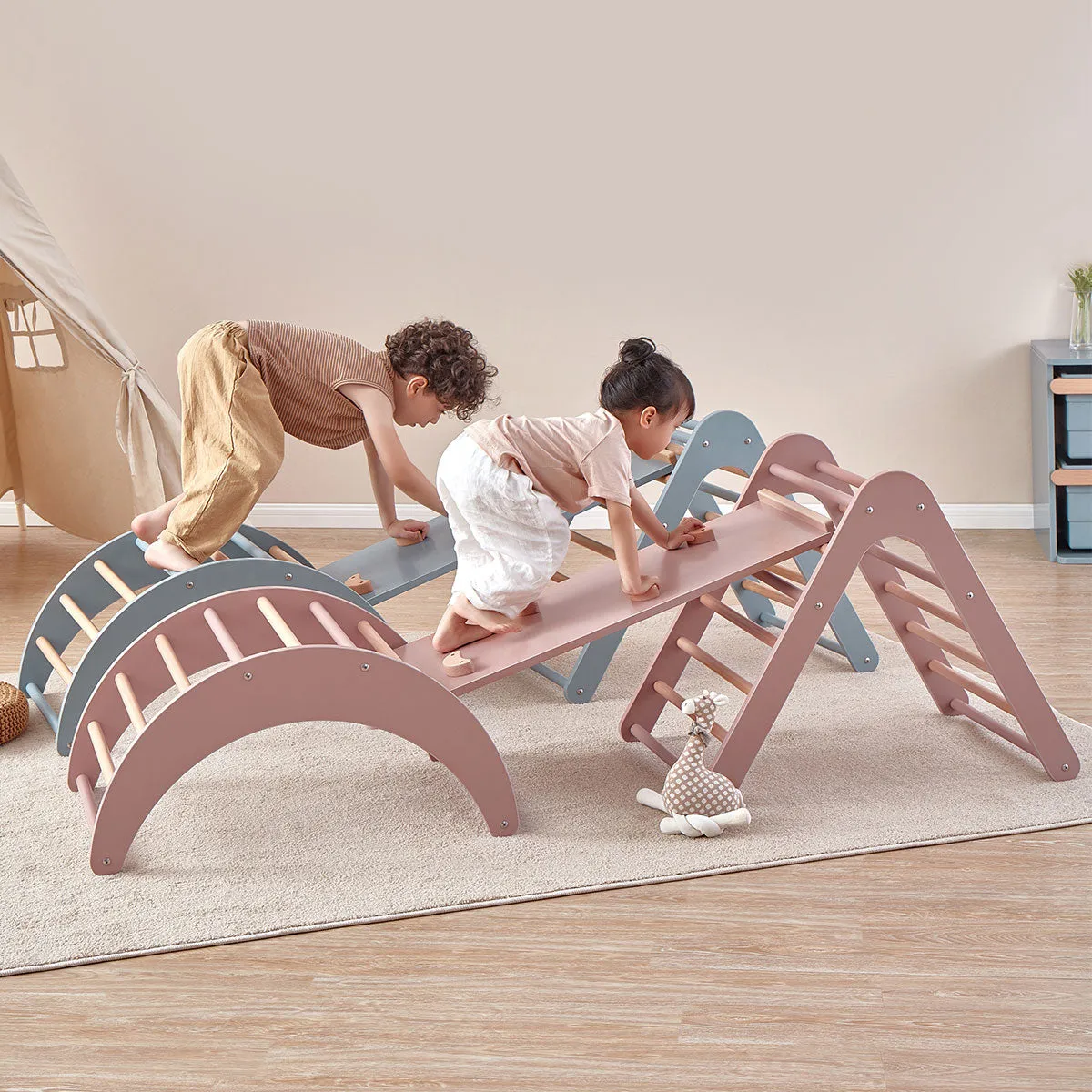 Tidy Pikler Climbing Triangle & Ramp 2 Piece Set